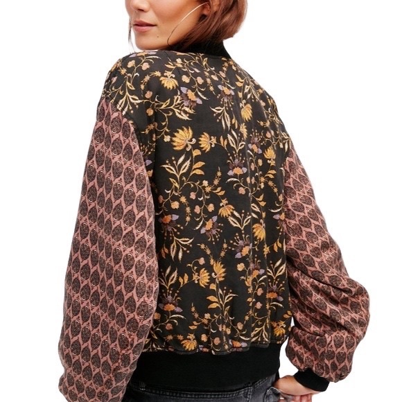 Free People Jackets & Blazers - Free People Floral / Paisley Fall Bomber Jacket